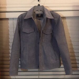 Unisex Grey-ish/Light Blue Suede Jacket